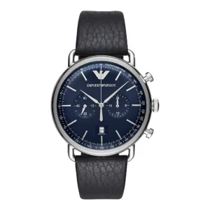 Aviator Black Leather Belt Watch