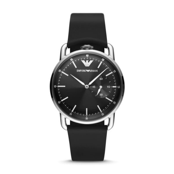 42mm Quartz Black Leather Strap