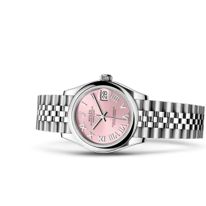 Silver Bracelet Pink Dial Women Watches