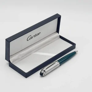 Cartier Roller Green Silver Roadster Ball Pen
