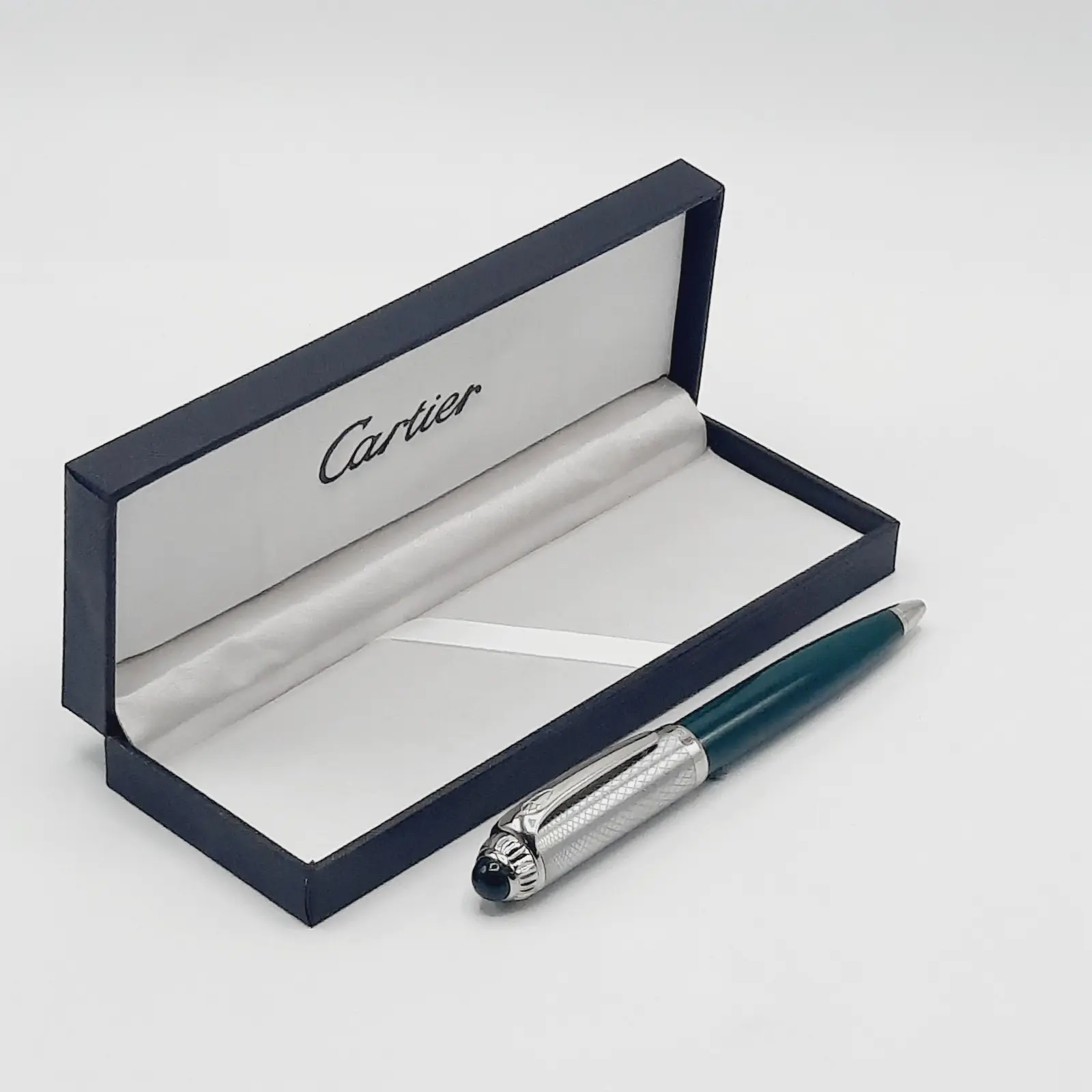 Cartier Roller Green Silver Roadster Ball Pen
