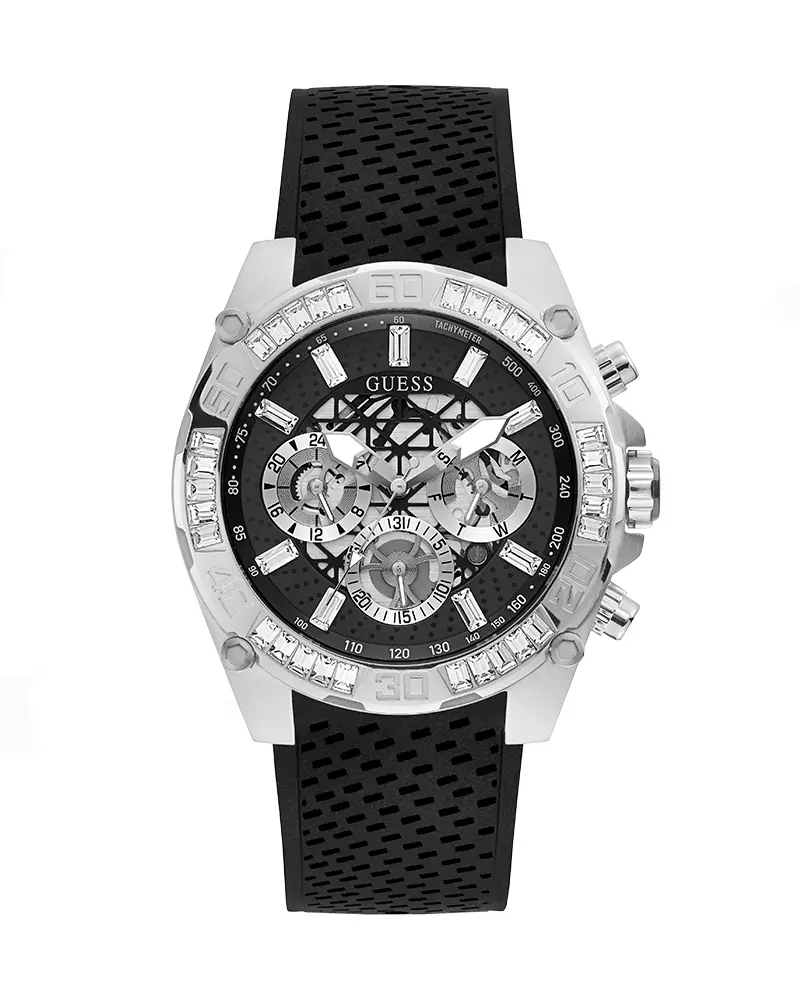 Buy Guess Watch Black Dial Silicone Strap