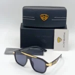 May Black Solid Rectangle Lens Sunglasses