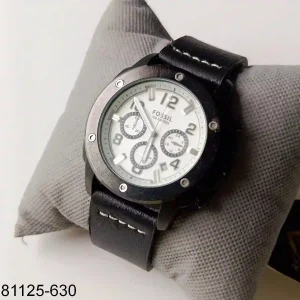 Fossil Watch in Black Leather Belt