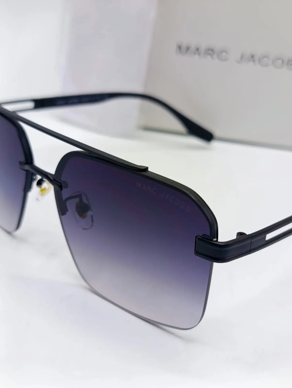 Rectangle Frame Black Lens Sunglasses