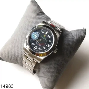 Black Dial Stainless Steel Mens Watch