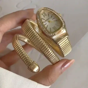 Golden Snake Watch White Dial
